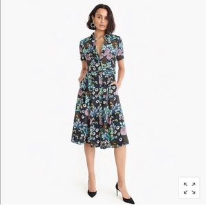 J. Crew Abigail Borg Floral Midi Dress